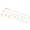 18k gold plated box chain necklace with lobster clasp and teardrop extension chain - 18K Gold