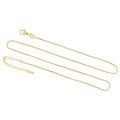 Detail of 18k gold-plated box chain with lobster clasp and teardrop extension chain - 24K Gold