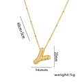 Collier lettre Y plaqué or 18 carats avec zircons sertis et chaîne de 40+5cm réglable - Lettre Y