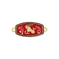 Bracciale Capricorno in smalto rosso con zirconi blu e placcatura in oro fine - Capricorno