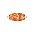 Ciondolo Sagittario dorato con smalto arancione e zirconi per braccialetti fai-da-te - Sagittario
