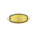 Bracciale Leone dorato in smalto giallo con cristalli neri e dettagli in zircone lucido - Leone