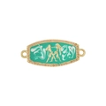 Bracciale zodiacale Gemelli dorato con smalto verde e zirconi micro-incastonati - Gemelli