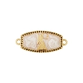 Maglia per bracciale zodiaco in smalto con pietre pavé e rilievo di dea dorata - Acquario