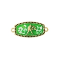 Bracciale Bilancia in oro con smalto verde e micro-pave di cristalli - Bilancia