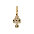 Christmas tree charm pendant with colorful enamel and golden finish for necklaces - Christmas Tree Style (Style 4)
