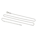 Detailweergave van zilveren verlengketting met karabijnsluiting en gegolfde schakels - Hanger en Schakelketting Set / Witgoud