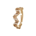 Adjustable golden zigzag ring with rectangular zircon inlays and pavé accents - White Rectangle Zirconia Zigzag Style (款式四)