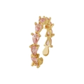 Vintage style gold ring with nine pear-cut pink gemstones in a claw setting - Style 5 (Pink Pear-shaped Gemstone)