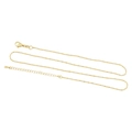 18k vergulde bamboe schakelketting met karabijnsluiting en druppelvormige verlengketting - Hanger en Bamboe Ketting Set / Goud