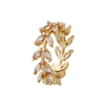 Elegant gold olive branch open ring with marquise-cut marquise stones for women - Style 9 (Gold Olive Leaf)