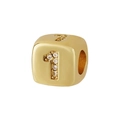 Ciondolo a numero quadrato dorato con micro-pave di zirconi per gioielli DIY - Stile Numero 1 (1704)