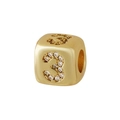 Charm quadrato dorato numero 3 con zirconi micro-pave per bracciali e gioielli DIY - Stile Numero 3 (1704)