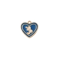 Ciondolo a cuore dorato con smalto blu e motivo ad anatra bianca per collana donna - Capricorno