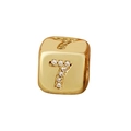 Charm a cubo dorato con numero 7 in zirconi per bracciali e collane fai da te - Stile Numero 7 (1704)