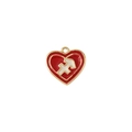 Ciondolo cuore rosso Sagittario in metallo dorato con simbolo zodiacale bianco inciso - Sagittario