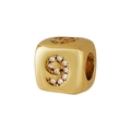 Perla a cubo dorata numero 9 con scintillante zircone cubico micro-pave per gioielli fai da te - Stile Numero 9 (1704)