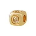 Perla a cubo dorata con simbolo @ in zircone per la creazione di gioielli DIY - Stile Forma Simbolo @ (1704)