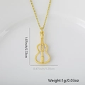 Collar con colgante de violín dorado con nácar y microcristales en cadena fina - Con forma de violín / Solo Colgante (Sin Cadena)