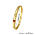 Detail of gold-plated bangle with red pear-cut zircon and white crystal pavé setting - Red