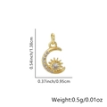 Mini ciondolo sole e luna dorato con micro-pavé di cristalli per gioielli fai-da-te - Ciondolo Micro-pave Stella Luna Sole (Stile 1)