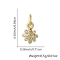 Dettagli dimensioni ciondolo a stella dorata con cristalli: 0,98 cm altezza e 0,71 cm larghezza - Solo Pendente (Senza Catena) / Stile Stella a Otto Pietre (Stile 10)