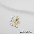 Detailed macro view showing dimensions of a mini rainbow windmill heart pendant - Four-leaf Rotating Windmill Style (1456)