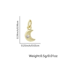 Ciondolo a mezzaluna dorata con zircone per creazione di gioielli fai-da-te - Ciondolo a Mezzaluna Dorato con Singolo Strass (Stile 7)