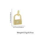 Ciondolo a lucchetto a cuore dorato con zircone bianco, misure 0,90 cm x 0,69 cm - Stile Lucchetto con Strass Singolo (Stile 2)