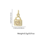 Ciondolo lucchetto a cuore dorato con zirconi e dimensioni dettagliate per gioielli DIY - Stile Lucchetto a Cuore in Zirconia (Stile 3)