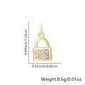 Ciondolo a lucchetto a cuore dorato con zirconi e dimensioni del prodotto - Stile Lucchetto con Pavé a Semicerchio (Stile 4)