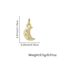 Ciondolo a forma di luna dorata con zirconi per gioielli fai da te, altezza 1,19 cm - Piccolo ciondolo a mezzaluna con strass (Stile 9)
