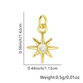 Ciondolo a stella dorato con zircone incluse le misure in pollici e in cm - Solo Pendente (Senza Catena) / Stile Stella Ottagonale (Stile 2)