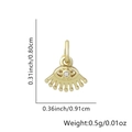 Golden eye charm with white zircon showing product dimensions 0.80cm by 0.91cm - Radiant Eye Pendant