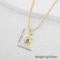 Ciondolo bambina placcato oro 18k con zirconi colorati e catena a scatola - Ragazza con Zirconia Completamente Intarsiata (1446-C) / Ciondolo Singolo