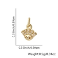 Mini gold evil eye charm with micro-paved white zircons measuring 0.9cm for jewelry DIY - Round Eyeball Pendant