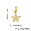 Ciondolo a stella dorato con zirconi, peso 0,5g e lunghezza 1,15cm da donna - Solo Pendente (Senza Catena) / Stile Stella a Cinque Punte Pave (Stile 4)