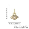 Mini gold eye charm with cubic zirconia pavé and dimensions 0.31 x 0.36 inch - Rhinestone Border Eye Pendant