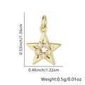 Ciondolo a stella dorato con cinque pietre bianche, misura 1,36cm x 1,22cm, peso 0,5g - Solo Pendente (Senza Catena) / Stile Stella Vuota Intarsiata (Stile 5)