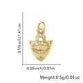 Golden evil eye pendant with micro zircons for DIY jewelry making 1.41cm height - Bohemian Style Eye Pendant
