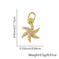 Ciondolo a stella marina dorato con zirconi, altezza 0,45 pollici e larghezza 0,33 pollici - Solo Pendente (Senza Catena) / Stile Stella Marina Pave (Stile 6)