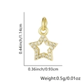 Ciondolo a stella dorato con cristalli bianchi e dettagli sulle dimensioni - Solo Pendente (Senza Catena) / Stile Stella Vuota Pave (Stile 7)