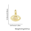 Gold plated evil eye charm pendant with white cubic zirconia measuring 1.20cm by 0.98cm - Pave Zirconia Eye Pendant