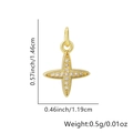 Ciondolo a stella dorata con zirconi, dimensioni 1,46cm altezza e 1,19cm larghezza - Solo Pendente (Senza Catena) / Stile Stella a Croce Pave (Stile 12)