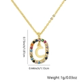 Collana con ciondolo lettera C dorata e pietre di zircone colorate in cornice ovale - Lettera C / Oro