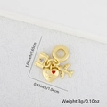 Detail of gold travel charms with suitcase, heart engraving and airplane pendant - I Travel Theme Luggage Heart Pendant (Style A)