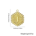 Ciondolo esagonale placcato oro 18K con lettera I, bordi perlati e texture granulosa - Ciondolo Singolo / Oro I