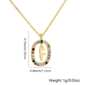 Collana con ciondolo lettera F dorata con pietre colorate e dimensioni precise - Lettera F / Oro