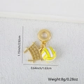 Detailed view of volleyball pendant with size and weight measurements in inches and cm - Volleyball Theme (Style A)