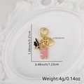 Detailed view of heart charms and suitcase pendant with measurements and weight - Suitcase Sun Hat Heart Style / Travel Elements (Style B)